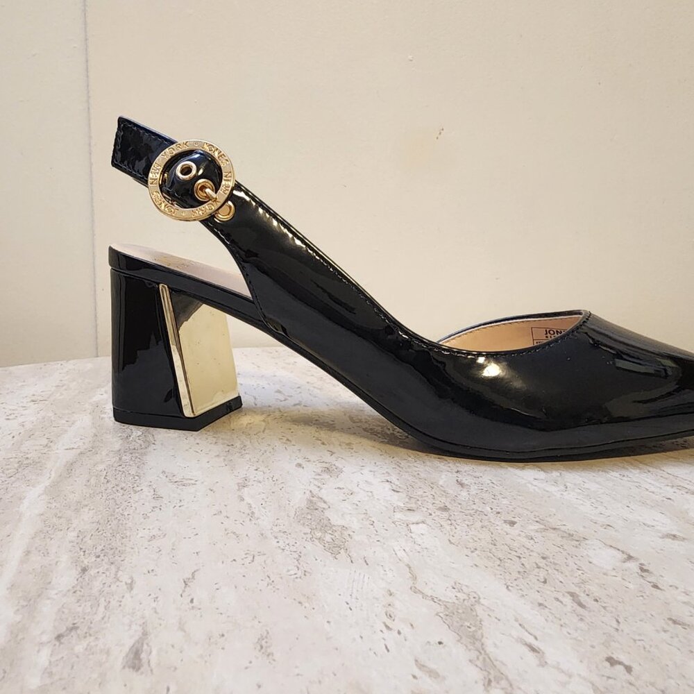 Jones New York Candree Pointed Toe Dress Slin Black Patent 8M -B036 - Picture 5 of 11